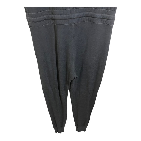 Monrow short sleeve drawstring waist jogger cuff jumpsuit dark grey size medium - Picture 8 of 11